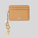 CHLOE Charms Card Holder In Grained Leather Biscotti Beige CH25AP977Q12268