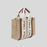 CHLOE Mini Woody Tote Bag White Brown CHC22AP237I2690U