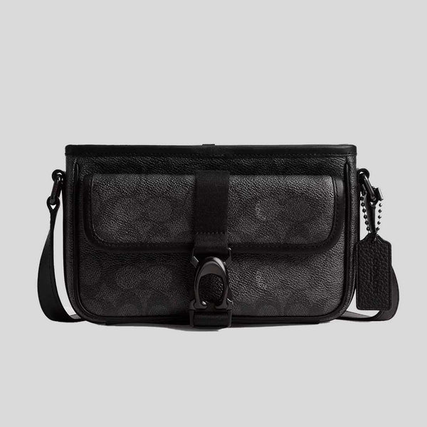 COACH Beck Slim Crossbody In Signature Canvas Charcoal CM337