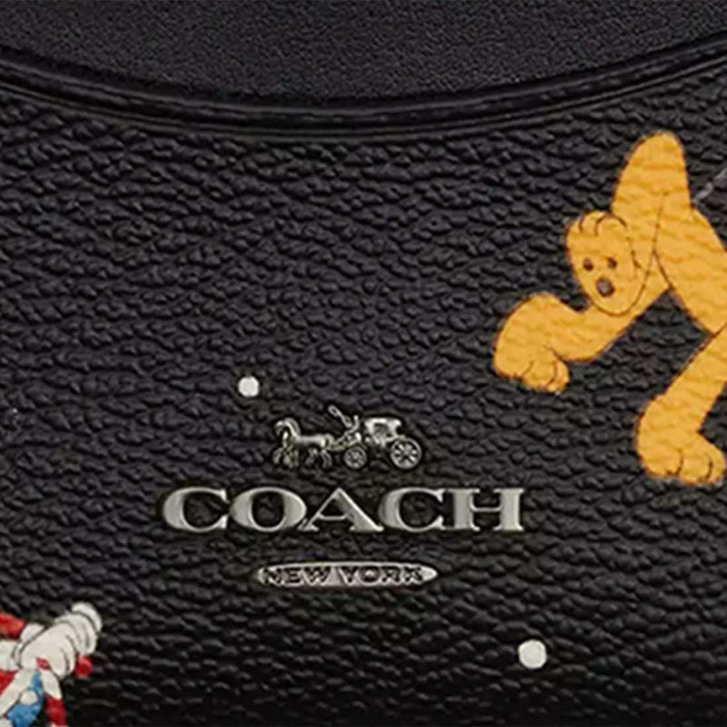 COACH Disney X Coach Slim Id Card Case With Holiday Print Black Multi CN032