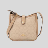 COACH Hadley Mini Crossbody Bag With Signature Canvas Dark Natural Multi CAM80