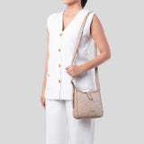 COACH Hadley Mini Crossbody Bag With Signature Canvas Dark Natural Multi CAM80
