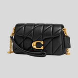 COACH Tabby Chain Crossbody Bag 19 With Quilting Black CBH23