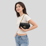 COACH Tabby Chain Crossbody Bag 19 With Quilting Black CBH23