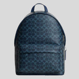 COACH Taylor Backpack In Signature Canvas Silver/Ink Blue CDX95