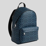 COACH Taylor Backpack In Signature Canvas Silver/Ink Blue CDX95
