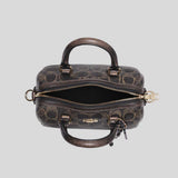 COACH Mini Rowan Crossbody Bag In Loved Signature Canvas With Charms Brown CDY29