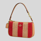COACH Nolita 19 In Straw and refined pebble leather Red/Tan CEM99