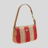 COACH Nolita 19 In Straw and refined pebble leather Red/Tan CEM99