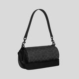 COACH Andre Barrel Bag 24 In Signature Canvas Matte Black/Black Signature CET75