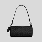 COACH Andre Barrel Bag 24 In Signature Canvas Matte Black/Black Signature CET75