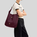 COACH Hadley Large Shoulder Bag Dark Wine CCD65