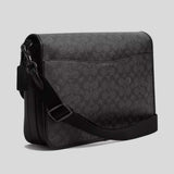 COACH Hitch Messenger Bag In Signature Canvas Charcoal CAH92