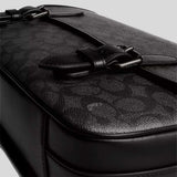 COACH Hitch Messenger Bag In Signature Canvas Charcoal CAH92