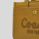 COACH Pebble Leather Cargo Tote Bag Honey Brown CAM75