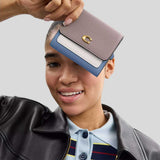 COACH Mila Small Flap Wallet In Colorblock Ash Multi CAO14