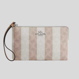 COACH Large Corner Zip Wristlet In Signature Canvas Sand/Tan CBP09