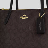 COACH Fiona Zip Tote Bag In Signature Canvas Walnut/Black CBT18
