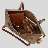 COACH Fiona Zip Tote Bag In Signature Canvas Tan/Brown CBT18
