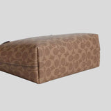 COACH Fiona Zip Tote Bag In Signature Canvas Tan/Brown CBT18