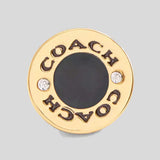 COACH Enamel Circle Stud Earrings Gold/Black CBW29