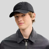 COACH Coach Signature Patch Baseball Hat Black XS/S CCN89