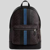 COACH West Backpack In Signature Canvas With Varsity Stripe Walnut Multi CDC54