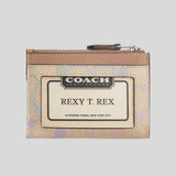 COACH Mini Skinny Id Case In Rainbow Signature Canvas Sand Multi CDF92