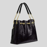 COACH Evelyn Shoulder Bag With Quilting Black CDR00