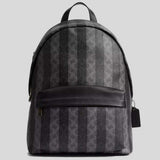 COACH Taylor Backpack In Signature Canvas With Stripes Black/Grey CDX88