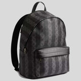 COACH Taylor Backpack In Signature Canvas With Stripes Black/Grey CDX88