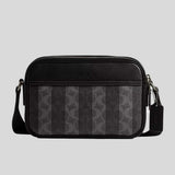 COACH Graham Crossbody Bag In Signature Canvas With Stripes Black/Grey CDX92
