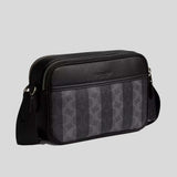 COACH Graham Crossbody Bag In Signature Canvas With Stripes Black/Grey CDX92