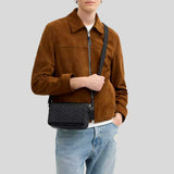 COACH Jack Small Flap Crossbody Bag In Signature Canvas Black Signature CDZ95