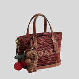 COACH City Mini Tote Bag With Charms Gold/Russet CEU30