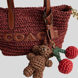COACH City Mini Tote Bag With Charms Gold/Russet CEU30
