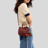 COACH City Mini Tote Bag With Charms Gold/Russet CEU30
