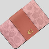 COACH Essential Slim Card Case In Signature Canvas Melon Pink CR542