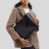 COACH Mollie Tote Bag Silver/Black CV968