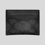 COACH Slim Id Card Case In Signature Canvas Charcoal/Black CW366