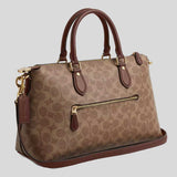 COACH Georgia Satchel Bag In Signature Canvas Tan/Brown CW422