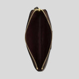 COACH Corner Zip Wristlet In Signature Canvas With Stripe Walnut/Black CW854