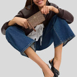 COACH Large Corner Zip Wristlet In Signature Canvas Tan/Brown CZ277