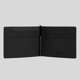 COACH Slim Money Clip Billfold Wallet In Signature Canvas Charcoal/Black CY059