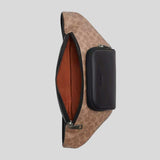 COACH Racer Belt Bag In Signature Tan/Black CT714