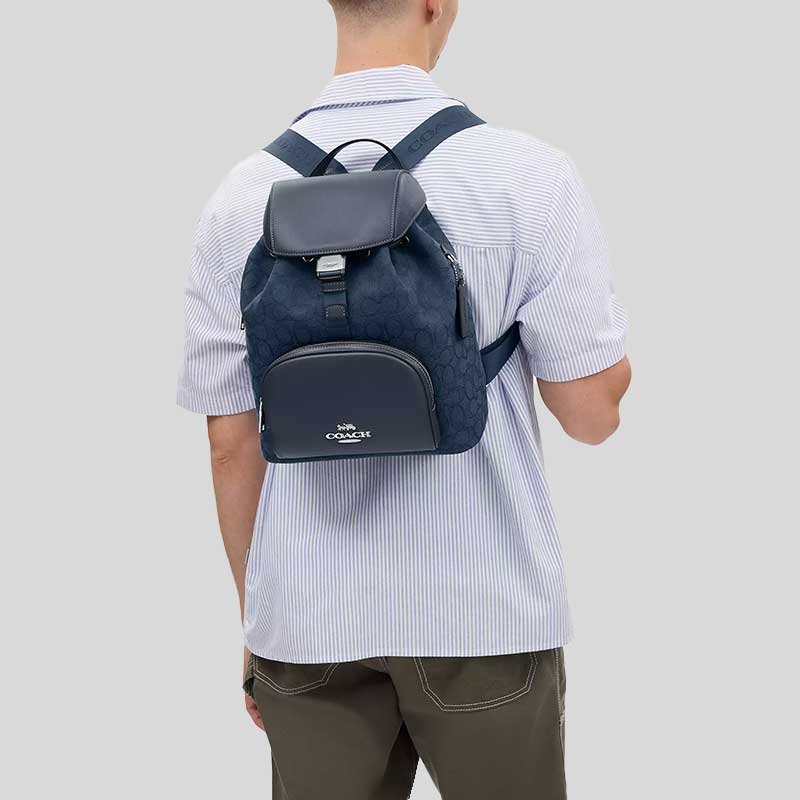 COACH Pace Large Backpack In Signature Jacquard Dark Denim CT812