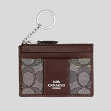 COACH Mini Id Skinny In Signature Jacquard Oak/Maple CU988