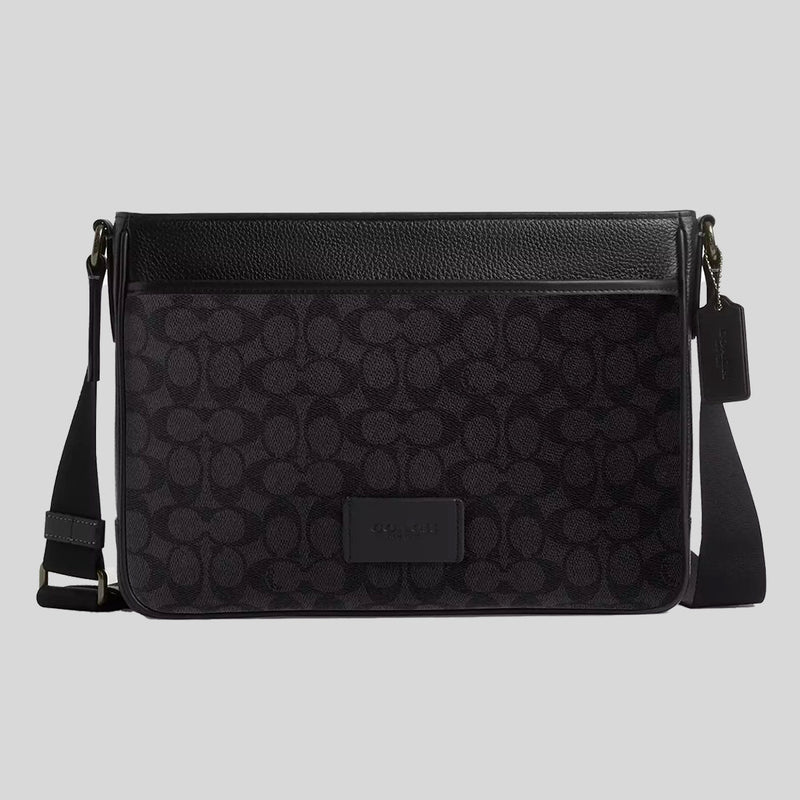 COACH District Crossbody Bag In Signature Canvas Charcoal/Black CV761