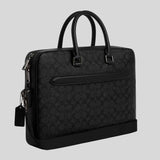 COACH Ethan Slim Brief In Signature Canvas Charcoal/Black CV917