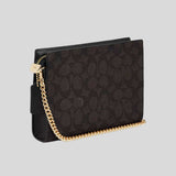 COACH Slim Crossbody Bag In Signature Canvas Walnut/Black CW204